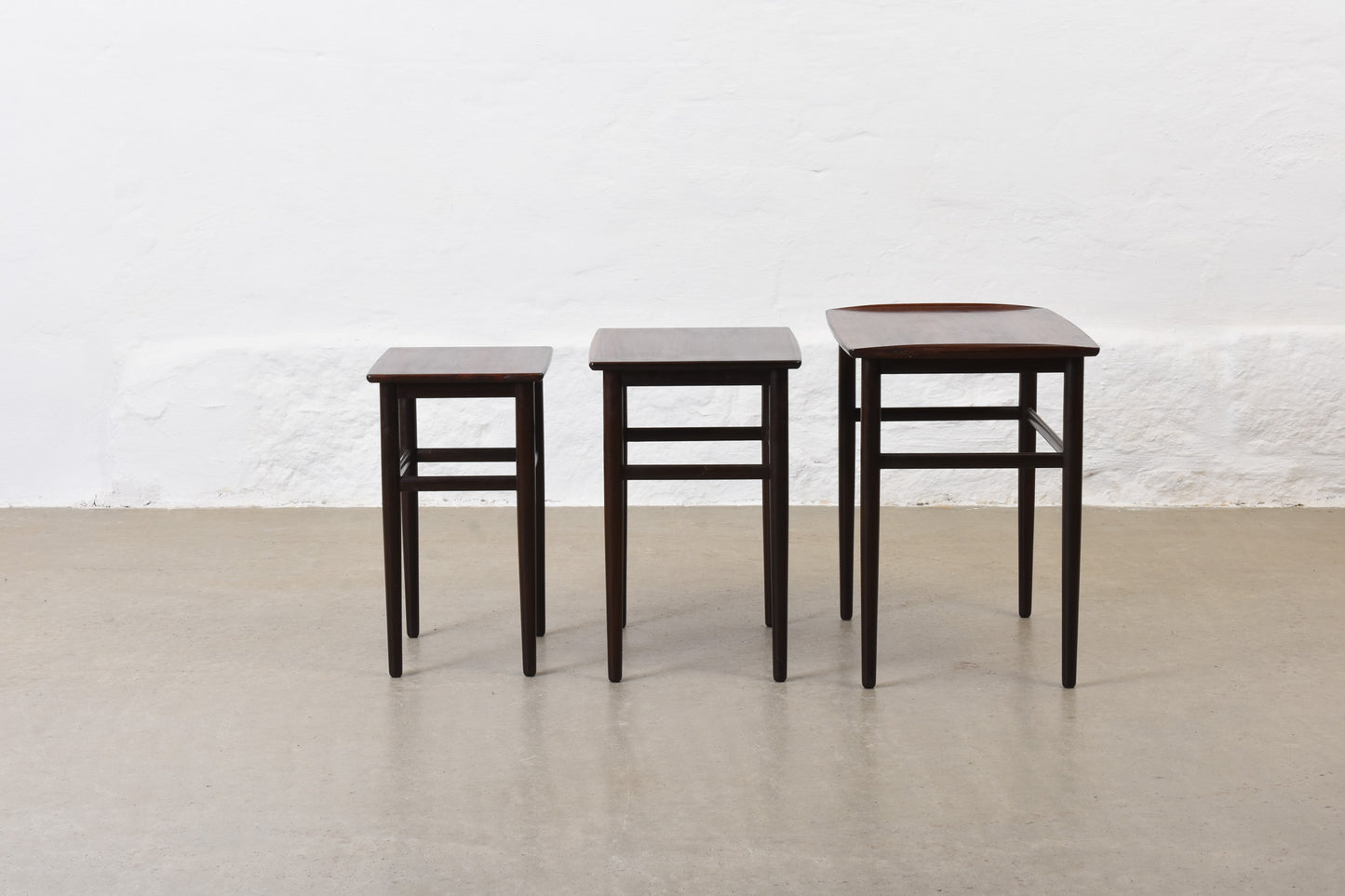 1960s rosewood nest of three tables