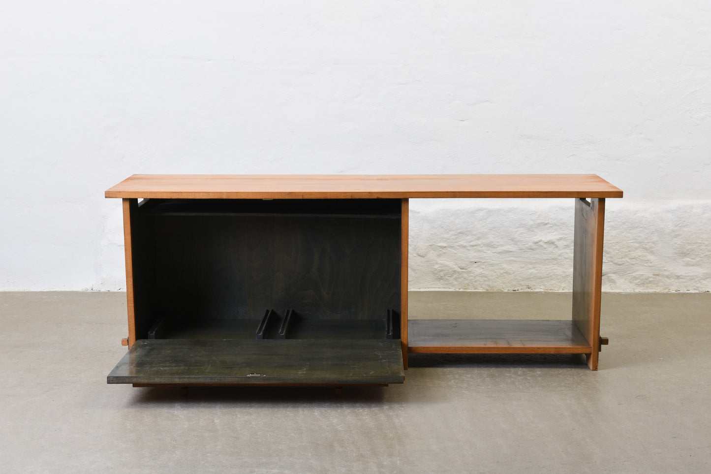 1960s low storage cabinet in beech