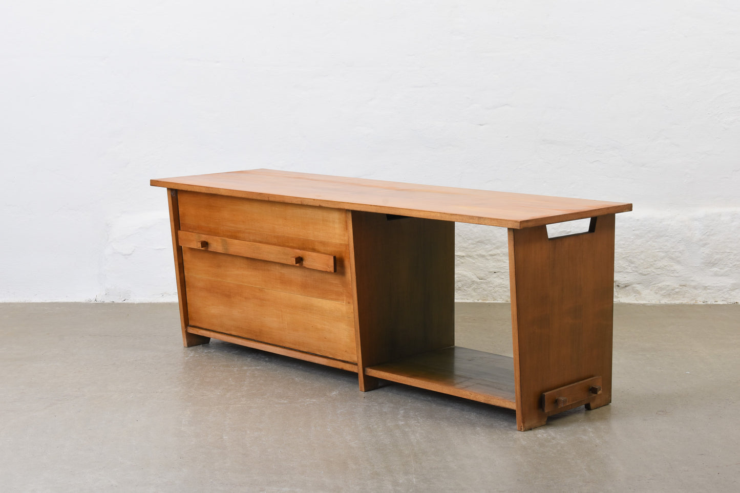 1960s low storage cabinet in beech