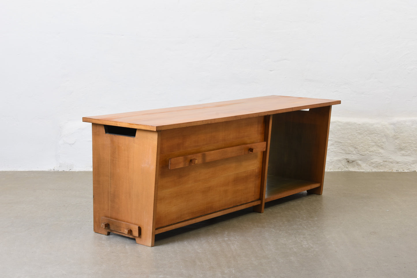 1960s low storage cabinet in beech