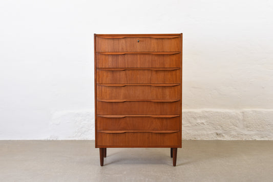 1960s teak chest of seven drawers