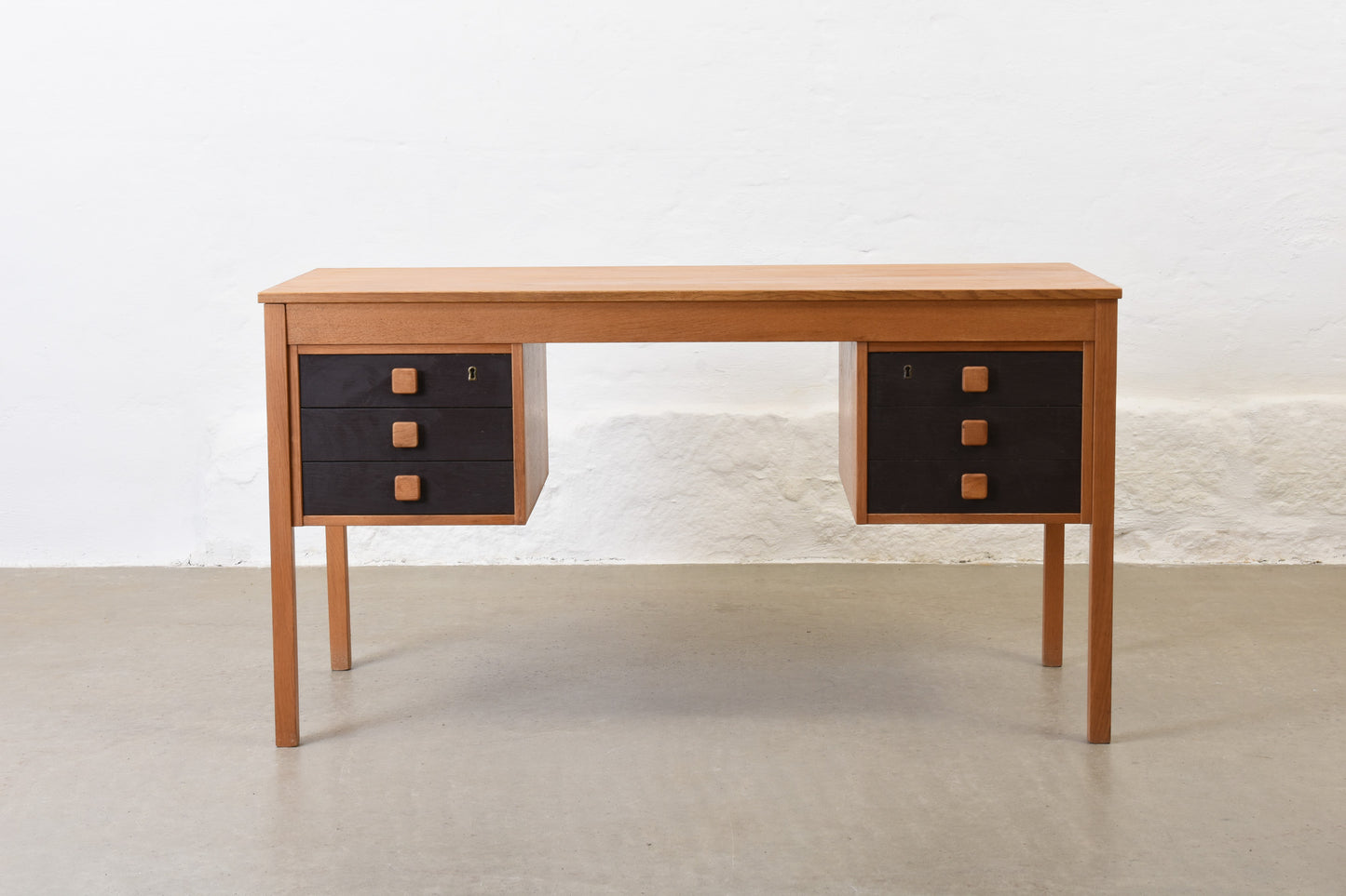 1970s oak desk by Domino Møbler