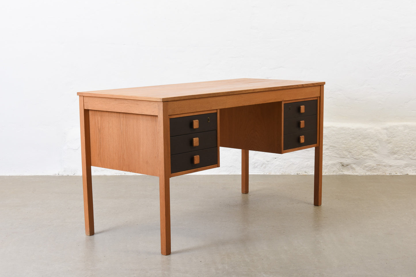 1970s oak desk by Domino Møbler