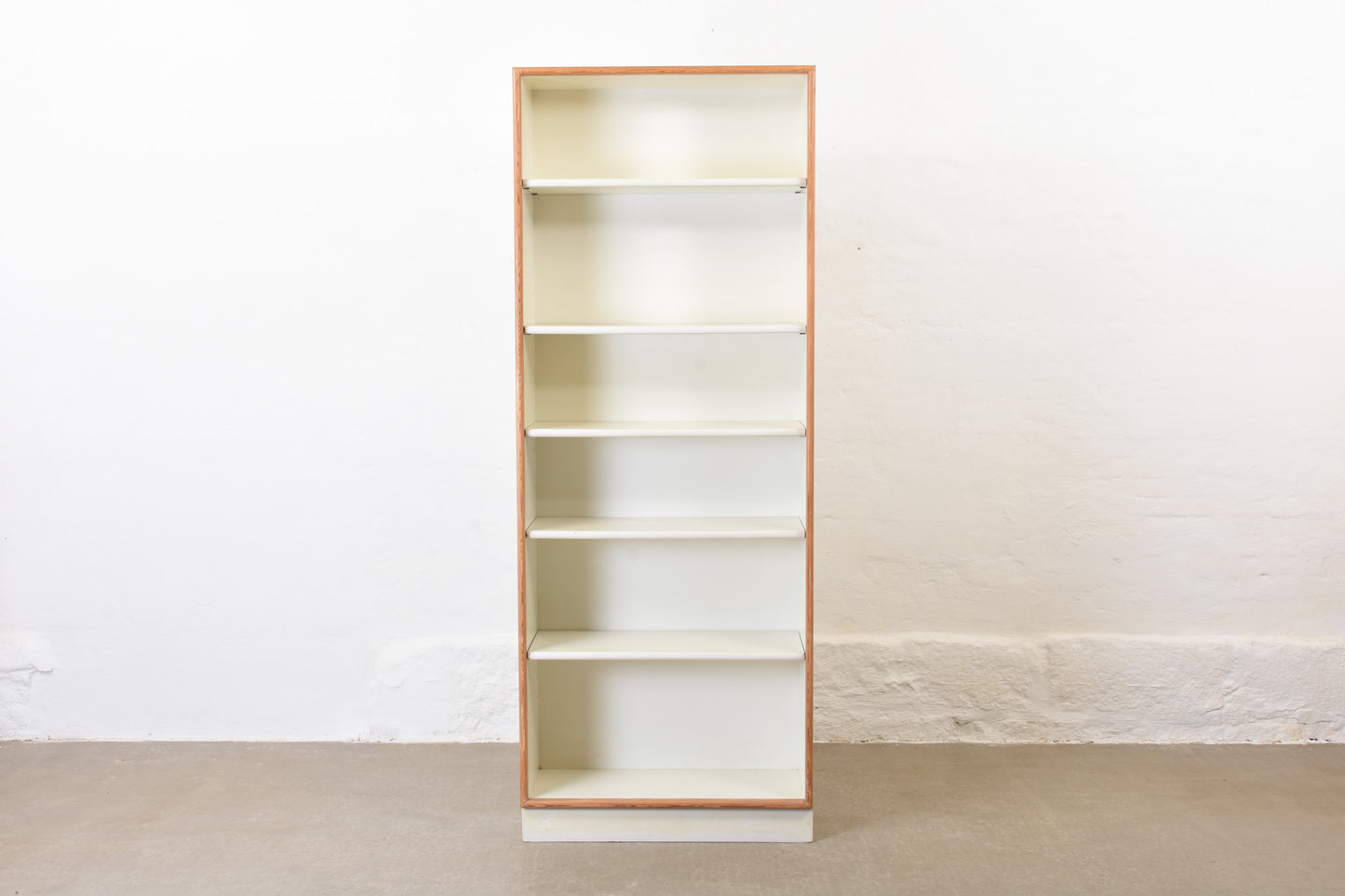 Two available: 1970s Danish bookshelf with pine trim