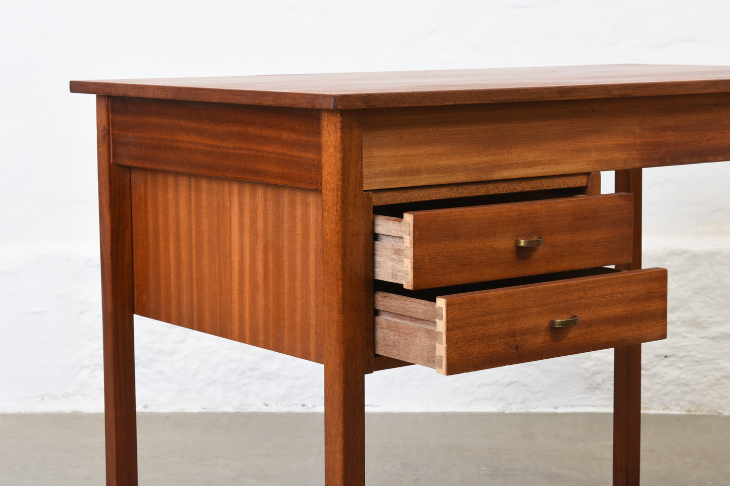 1960s single pedestal desk in teak