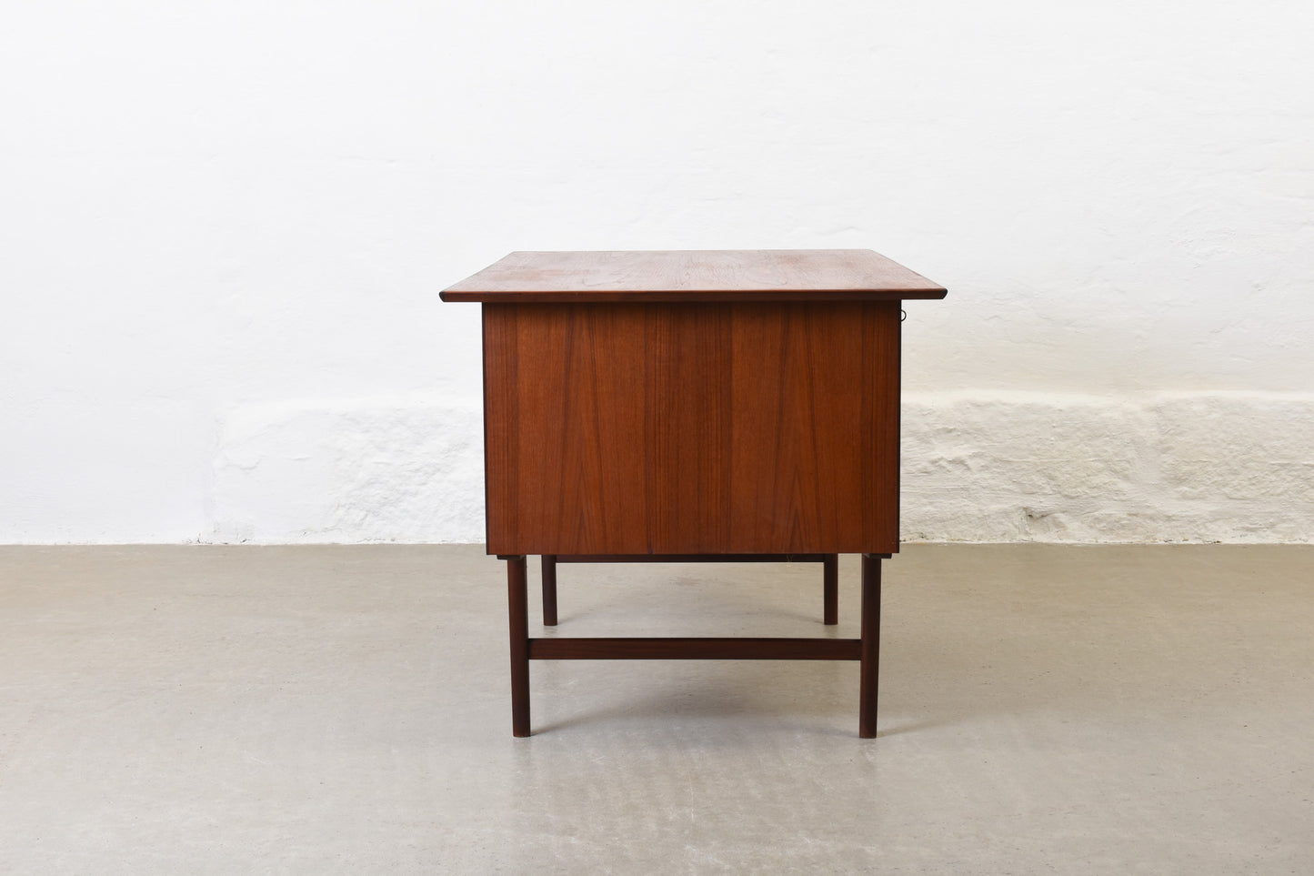 1960s twin pedestal desk in teak