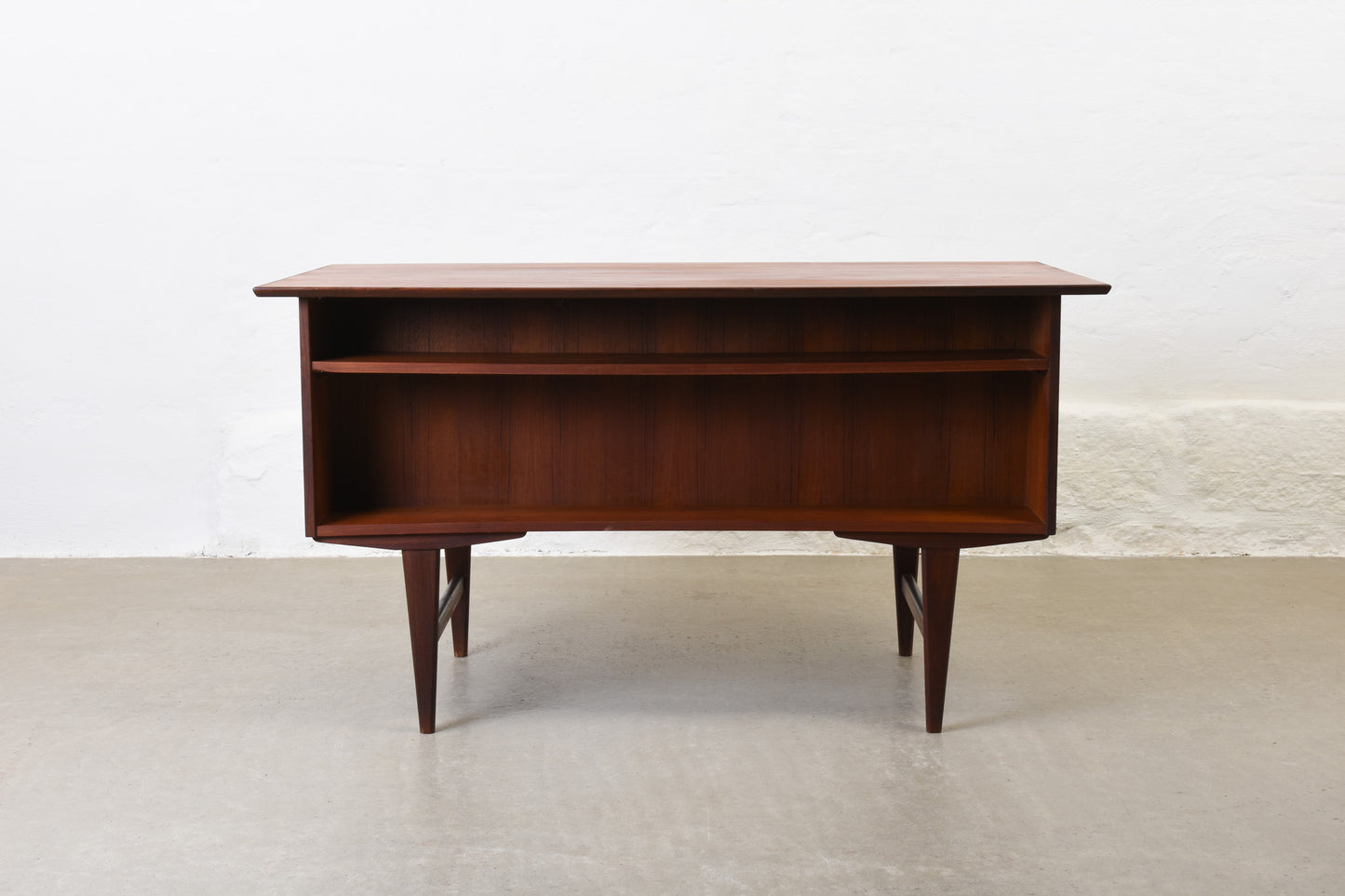 1960s twin pedestal desk in teak