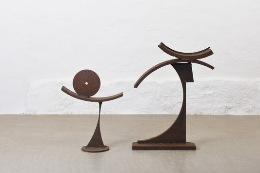 1960s abstract cast iron sculptures