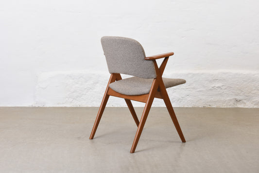 Newly reupholstered: 1960s Swedish armchair in beech