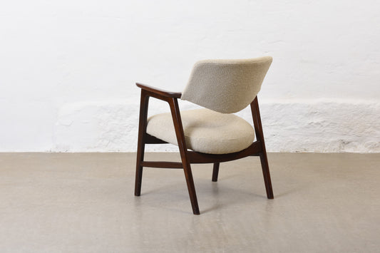 Newly reupholstered: 1960s rosewood occasional chair by Erik Kirkegaard