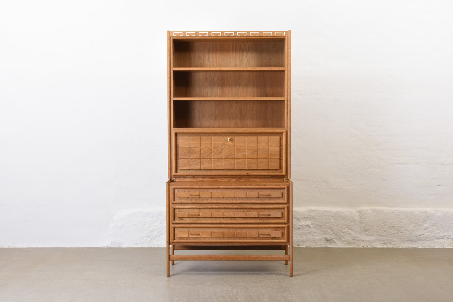 1970s oak secretary by HM Møbler