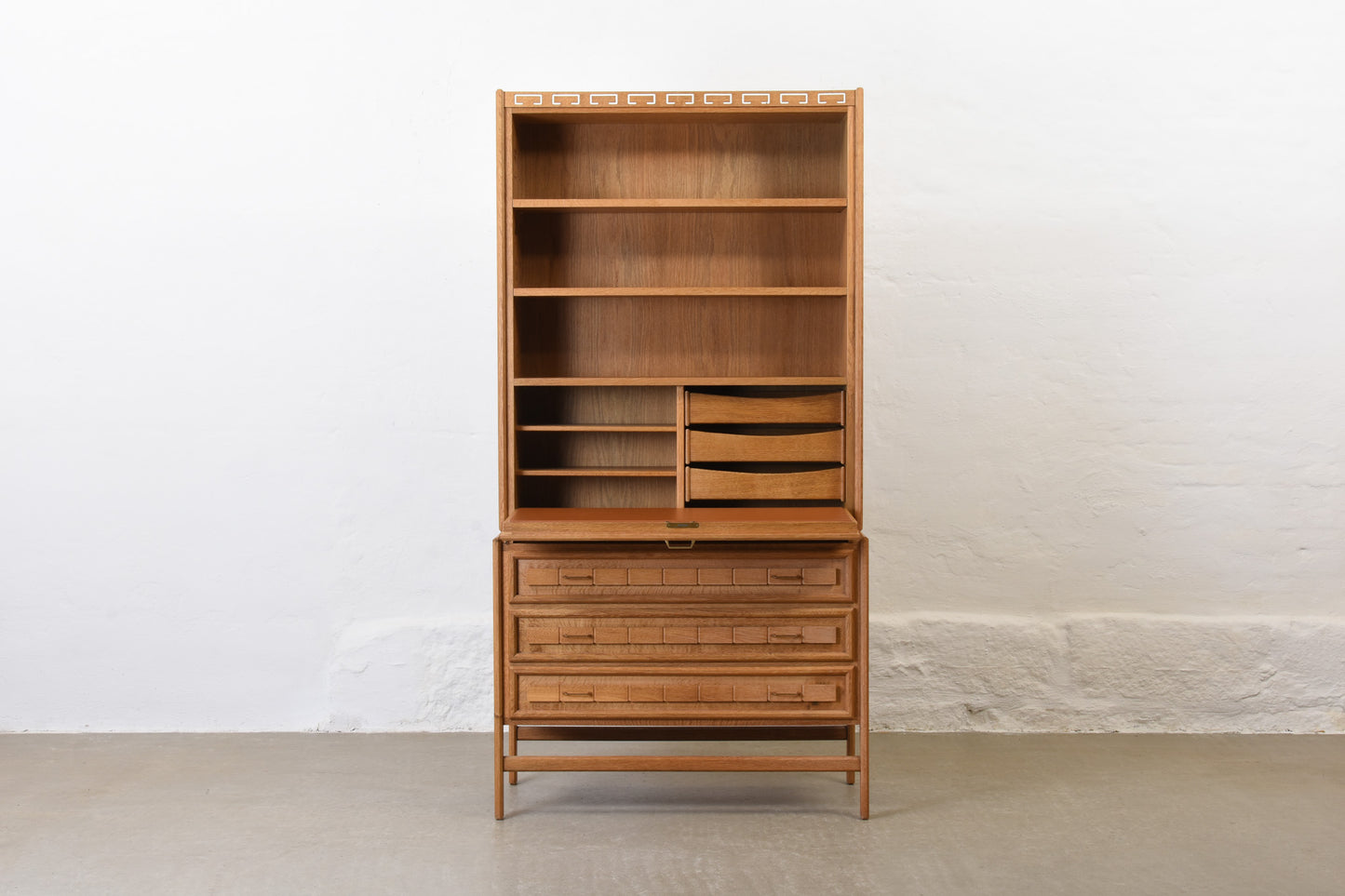 1970s oak secretary by HM Møbler