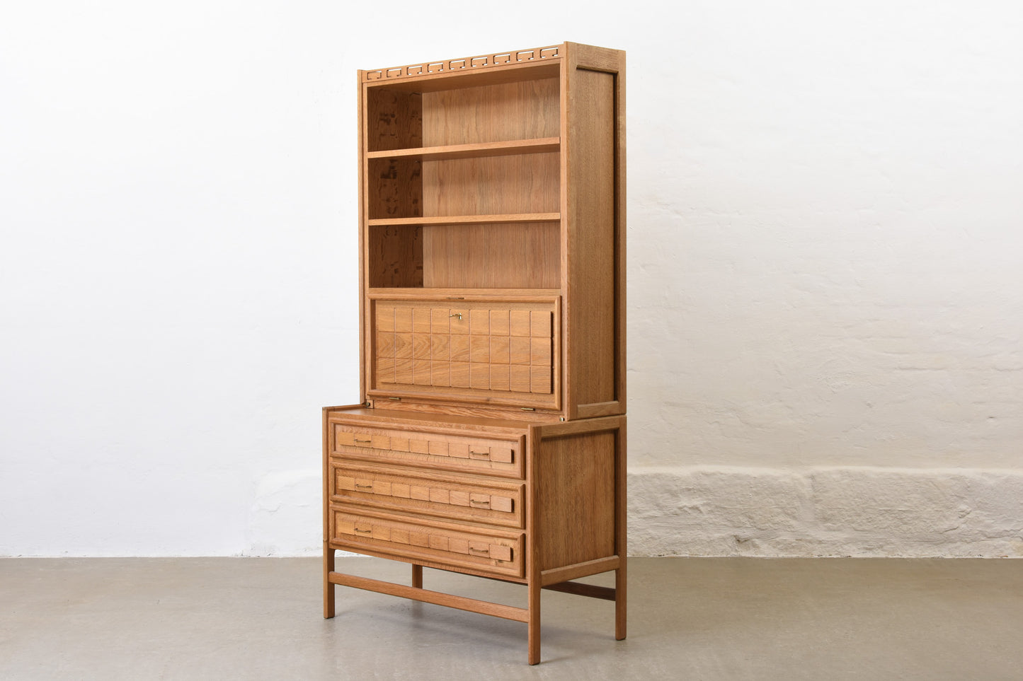 1970s oak secretary by HM Møbler