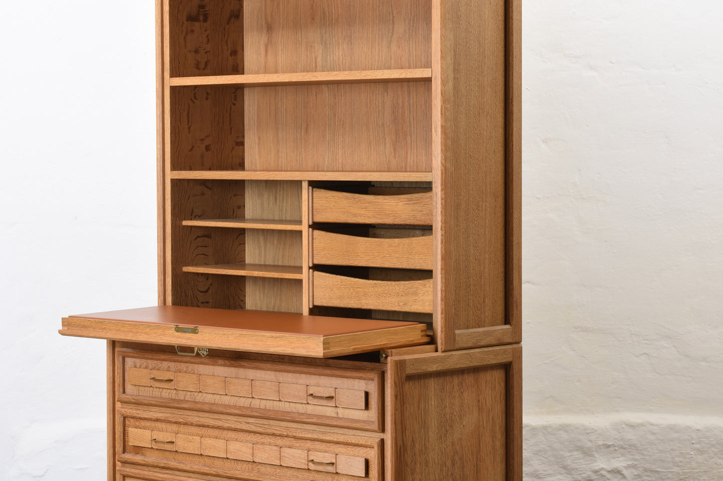 1970s oak secretary by HM Møbler