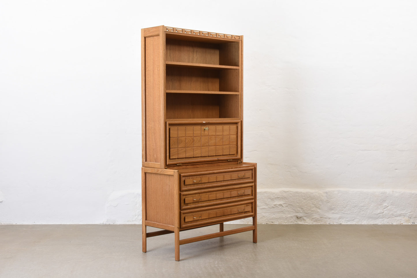 1970s oak secretary by HM Møbler