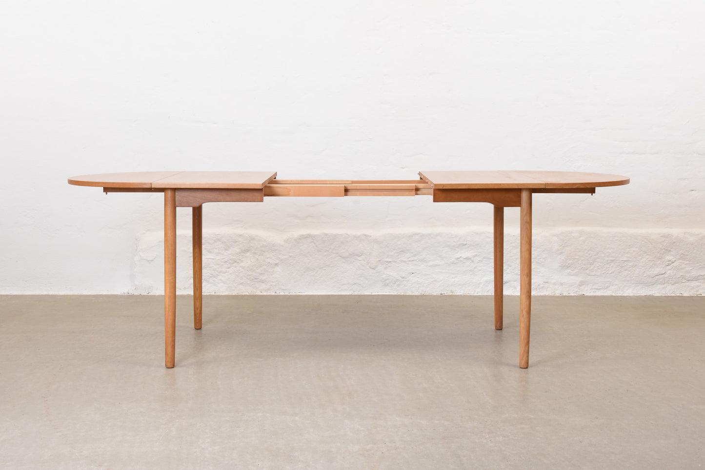 1960s extending drop-leaf dining table in oak