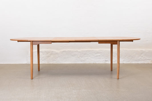 1960s extending drop-leaf dining table in oak