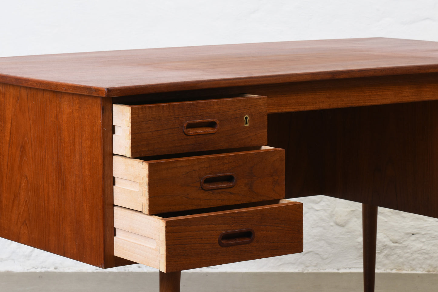 1960s twin pedestal desk in teak no. 1