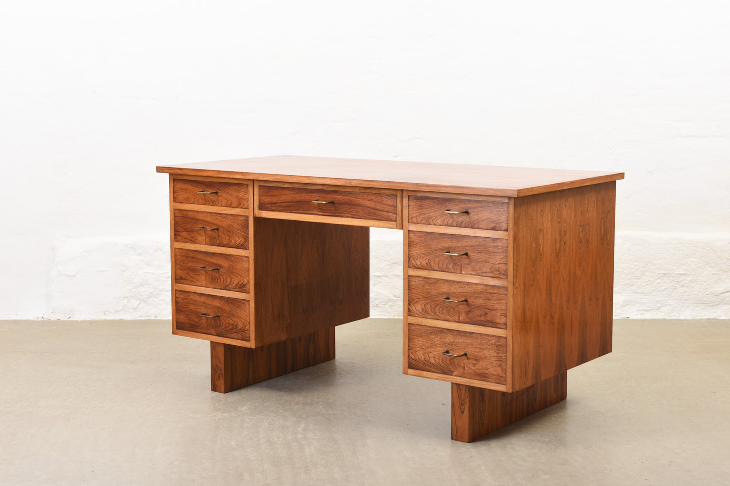 1970s twin pedestal desk in rosewood