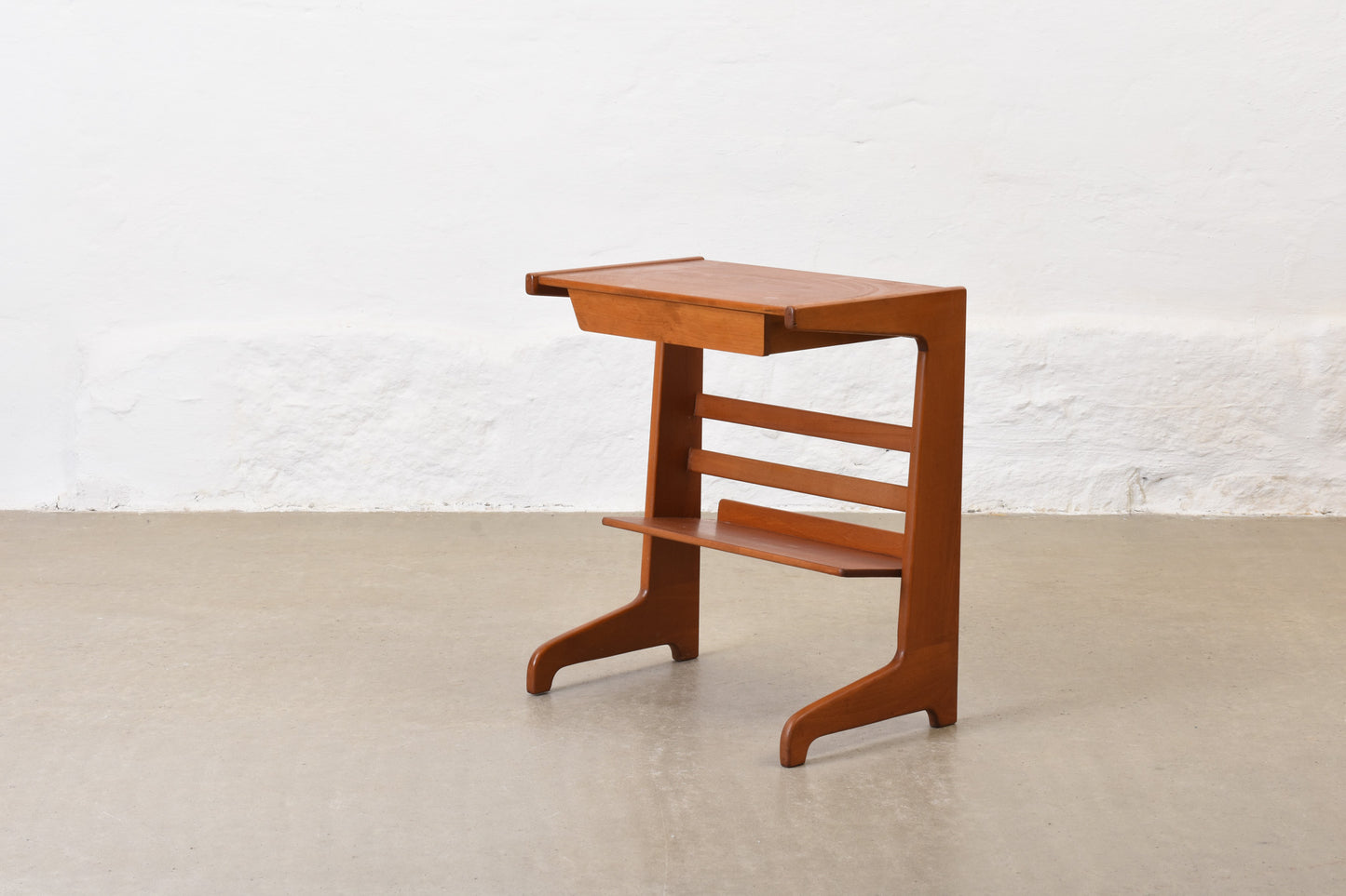 1950s teak + beech bedside table by David Rosén