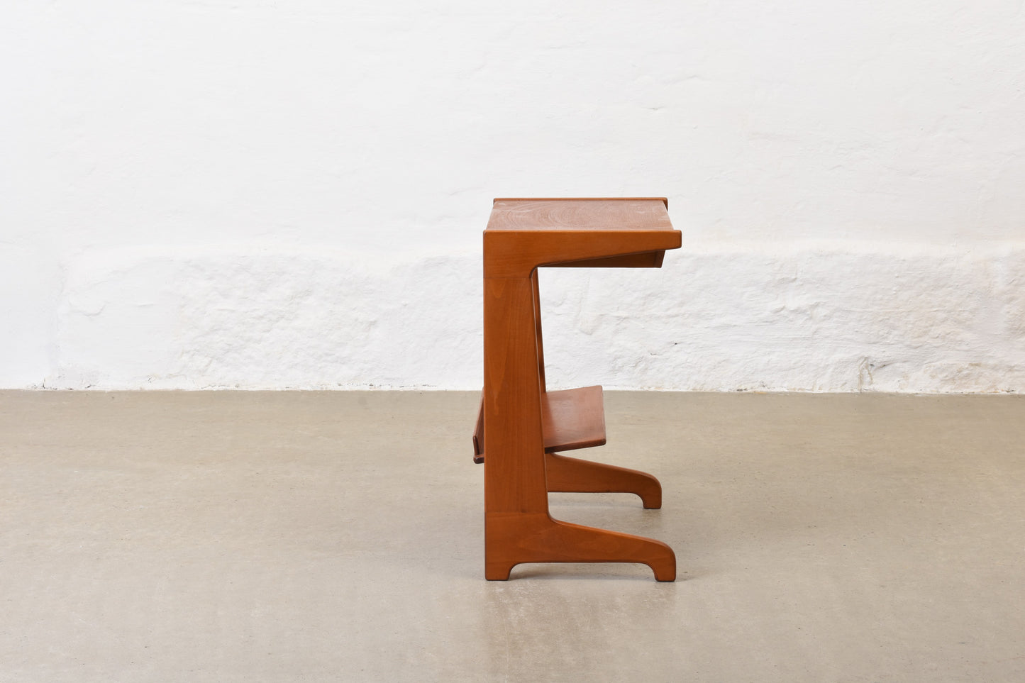 1950s teak + beech bedside table by David Rosén