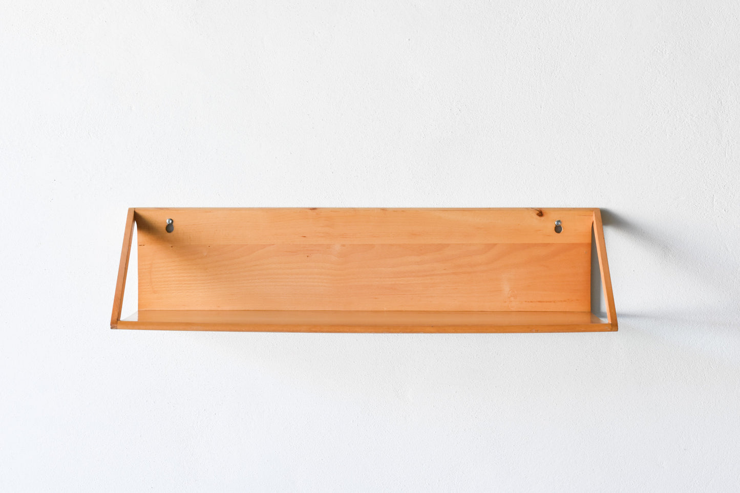 Three available: 1950s floating beech shelf