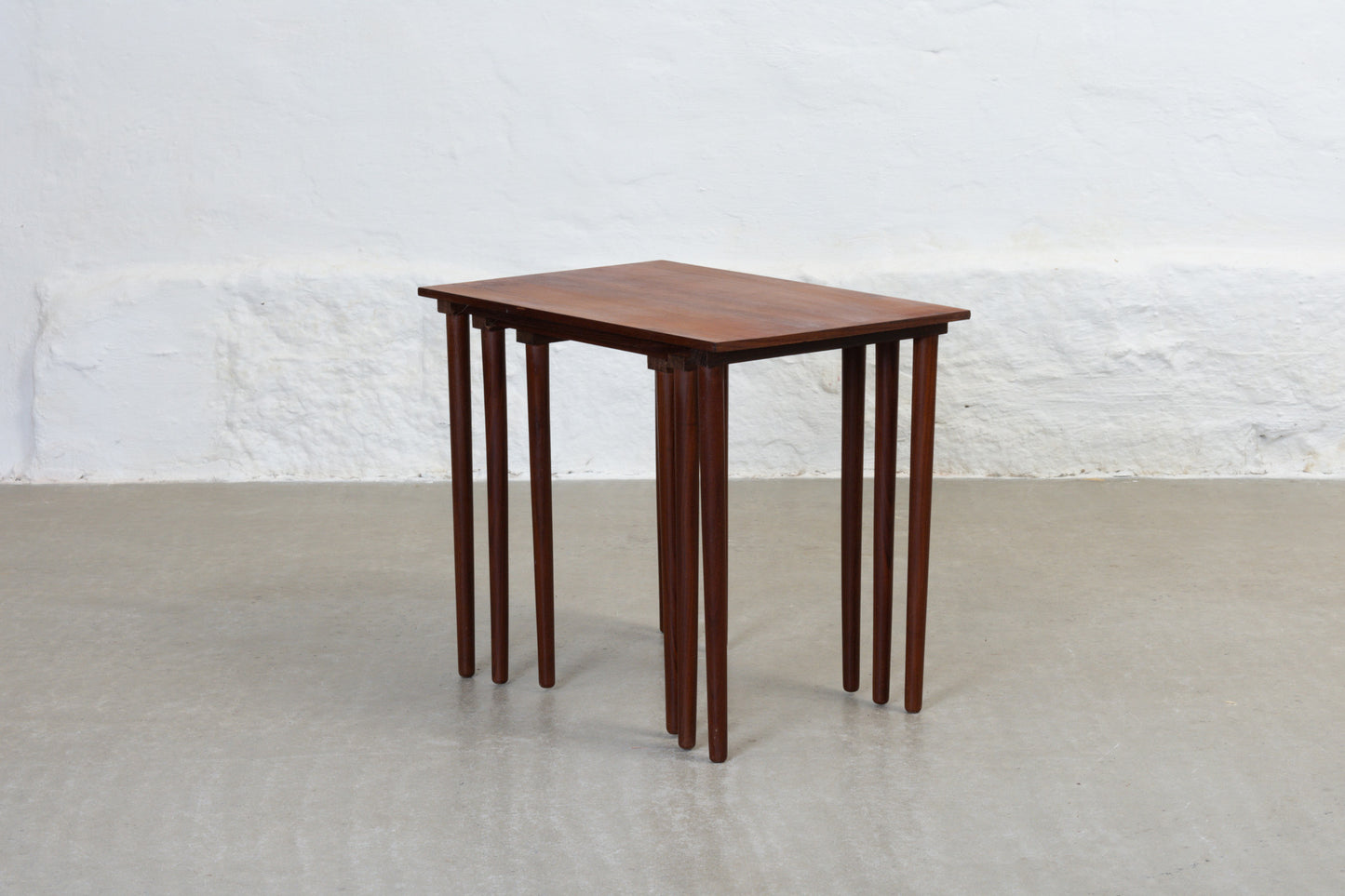 1960s nest of three teak tables