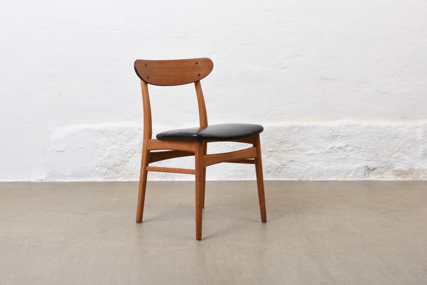 Two available: Model 210 teak + oak chairs by Farstrup