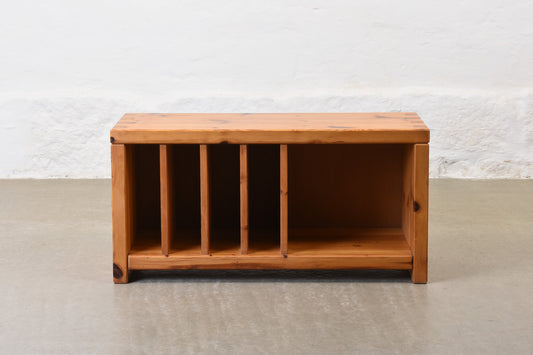 1970s pine media bench by Aksel Kjersgaard