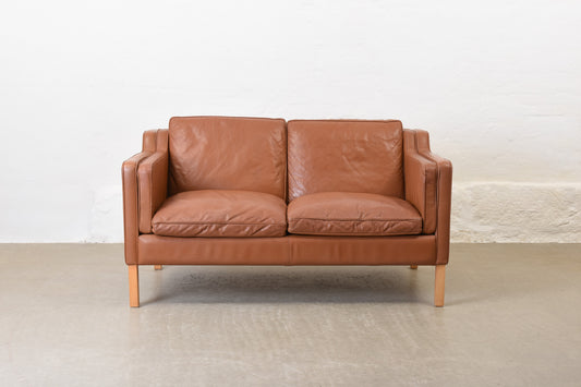 1980s two seat leather sofa by Stouby