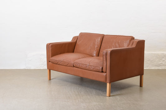 1980s two seat leather sofa by Stouby