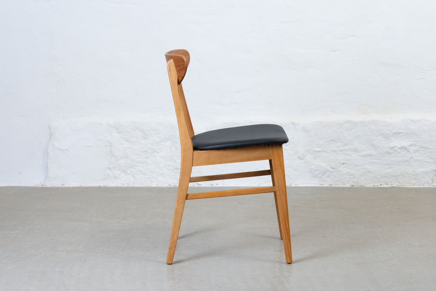 Newly reupholstered: Set of 1960s teak + beech chairs by Farstrup