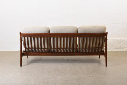 Newly reupholstered: 1960s teak three seater by Folke Ohlsson