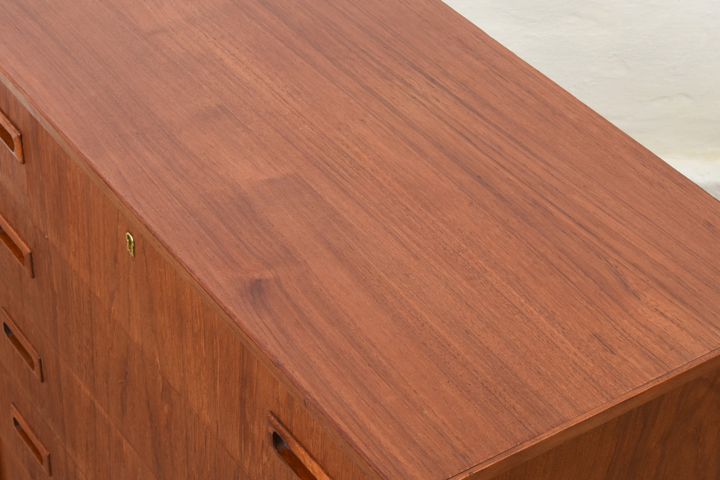 1960s teak chest of six drawers - 106H cm