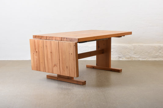 1970s drop-leaf dining table in pine