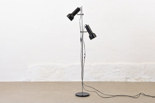 1980s height-adjustable floor lamp in black metal
