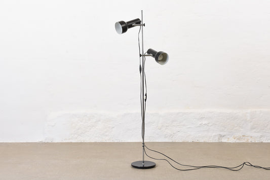 1980s height-adjustable floor lamp in black metal