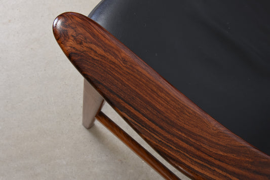 1950s armchair in rosewood + leather by Erik Kirkegaard