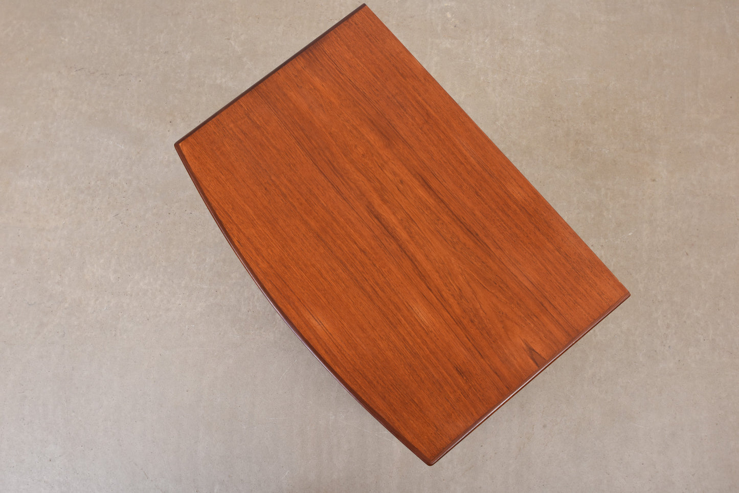 1950s bow-fronted teak chest of drawers - 117H cm