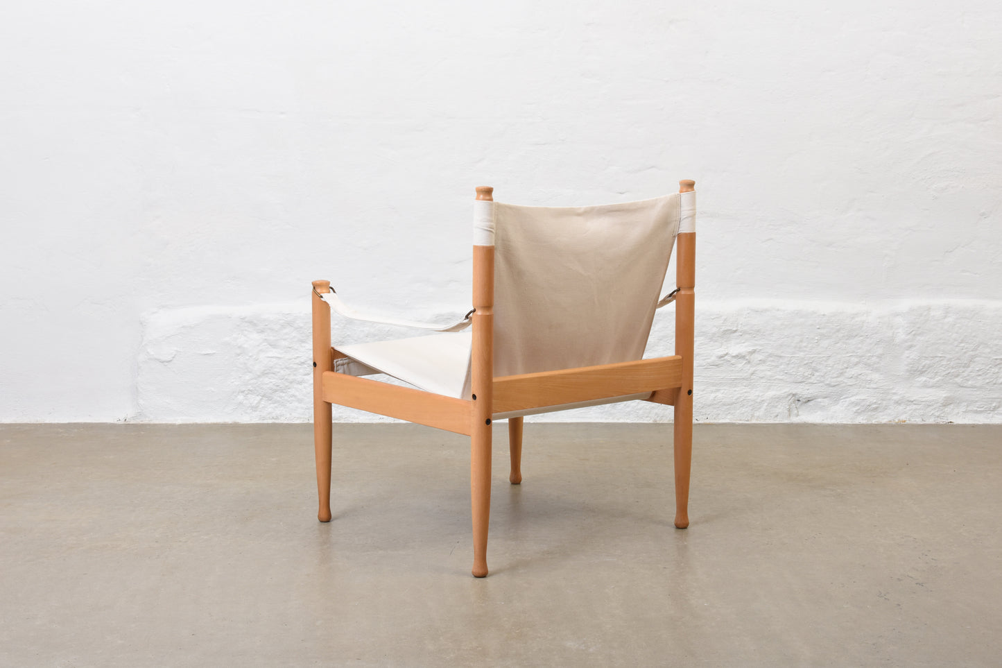 Newly reupholstered: 1960s safari chair by Erik Wørts