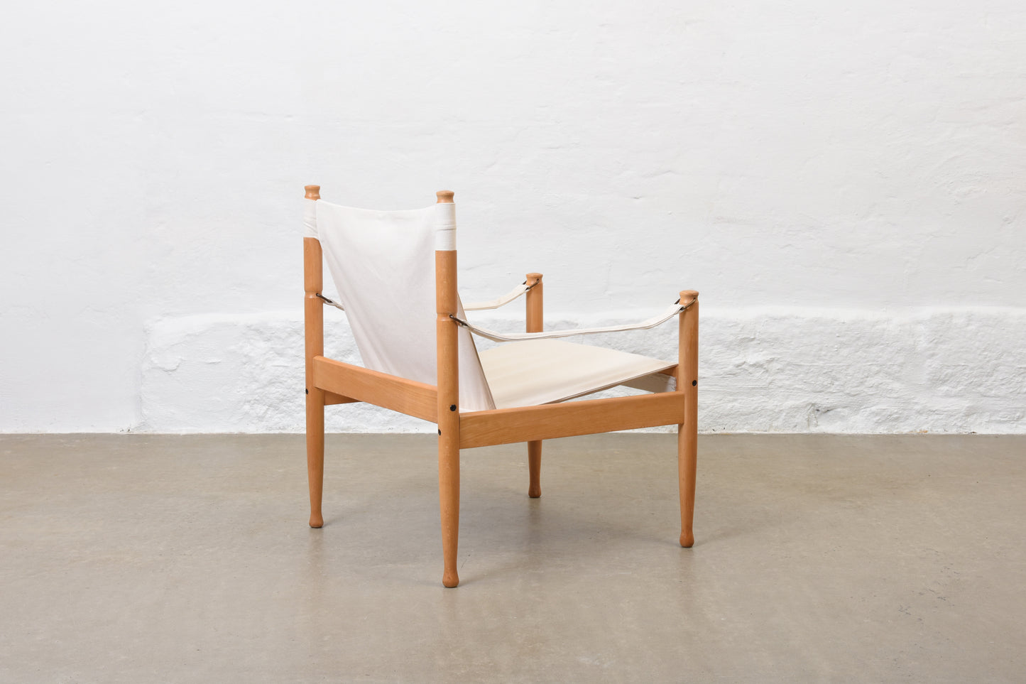 Newly reupholstered: 1960s safari chair by Erik Wørts