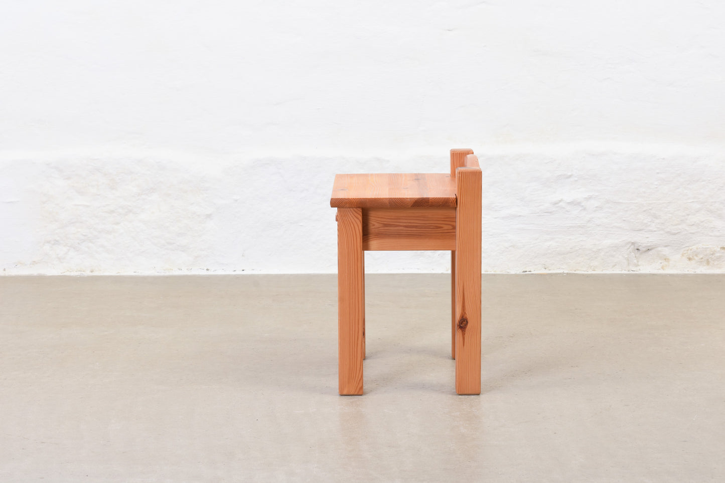 1970s bedside table in pine