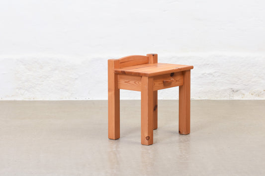 1970s bedside table in pine