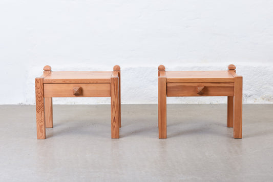 1970s pair of bedside tables in pine by NC Möbler