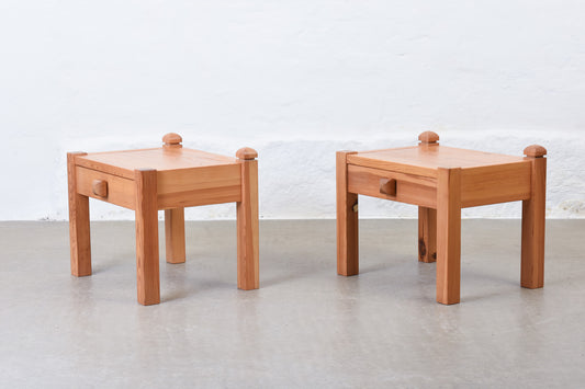 1970s pair of bedside tables in pine by NC Möbler