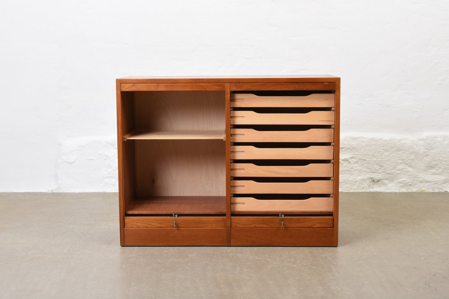 1960s teak archive unit