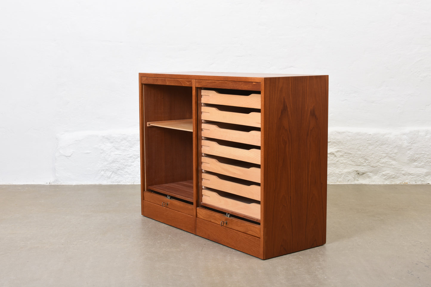 1960s teak archive unit