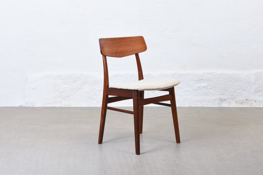 Newly reupholstered: 1960s teak dining chair
