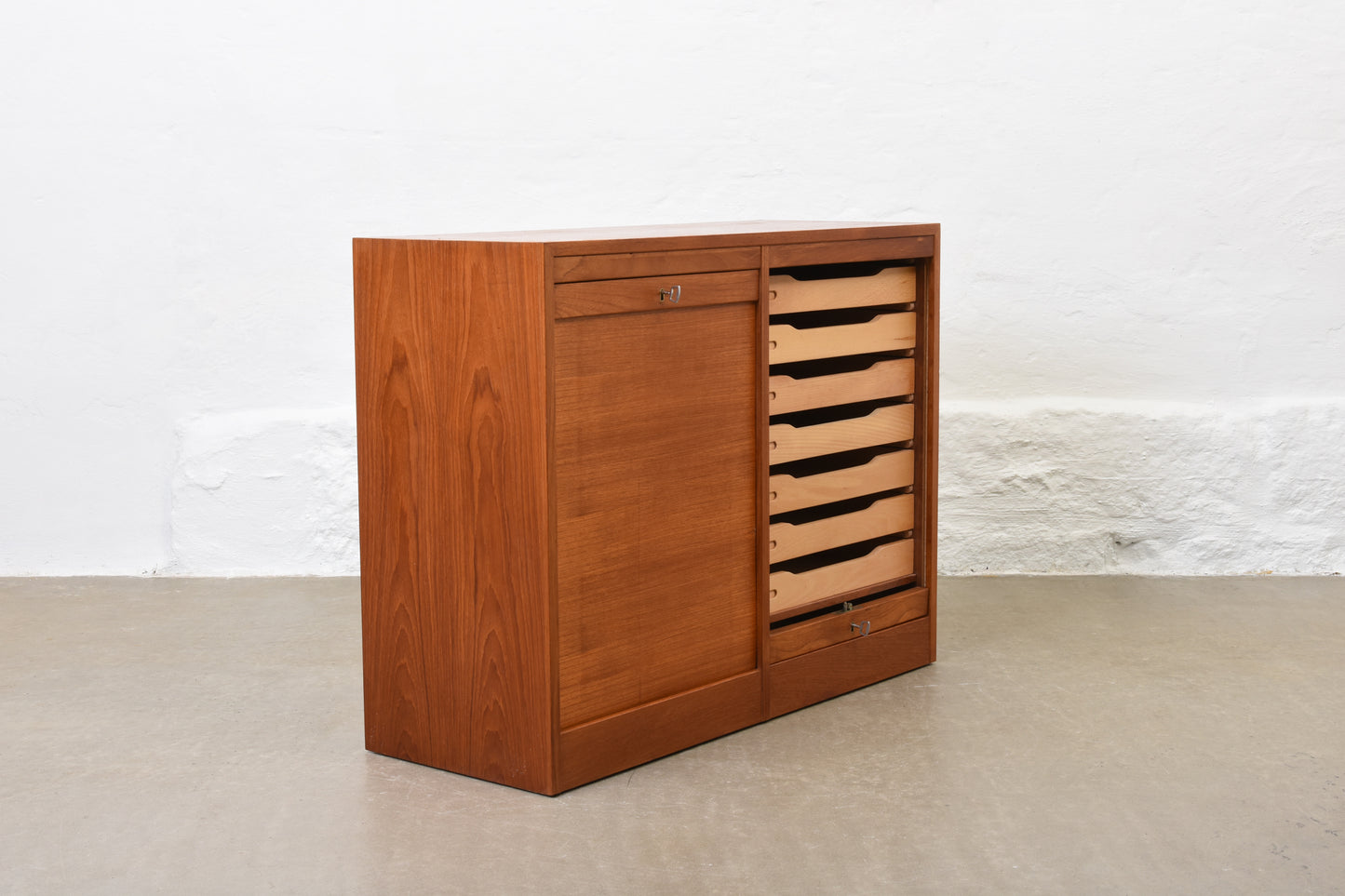 1960s teak archive unit