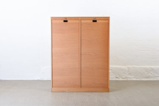 1980s double-fronted archive cabinet in oak